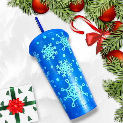 Christmas Snowflakes Cold Cup